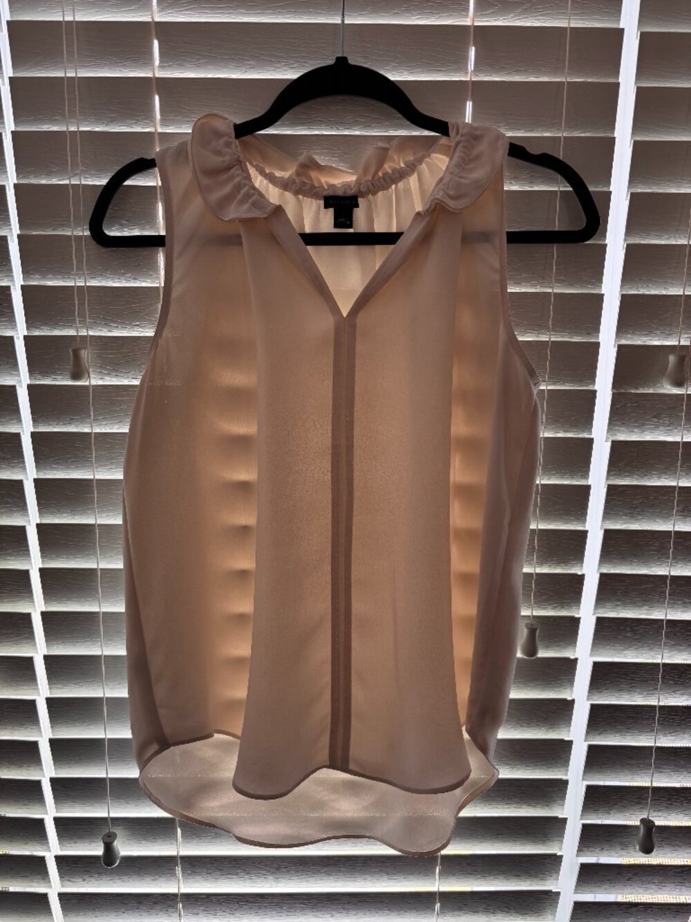 Ann Taylor - Ruffle Neck Sleeveless Blouse - Sz S